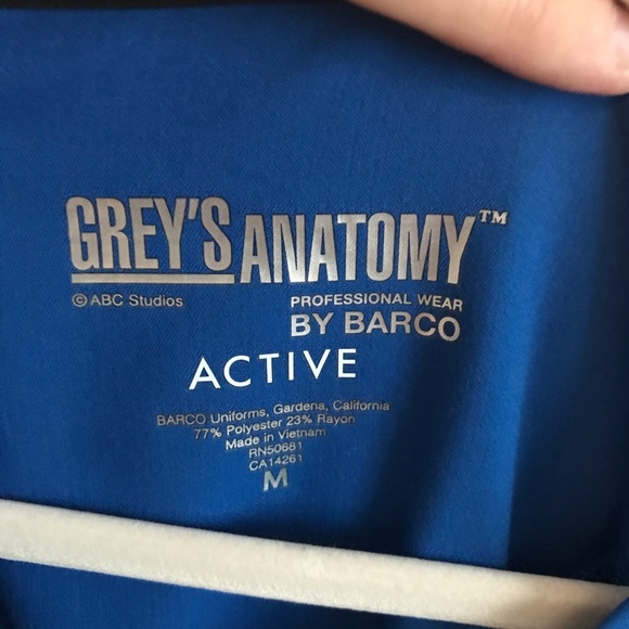 Grey's Anatomy Active Scrub Top Royal Blue M - Picture 6 of 9